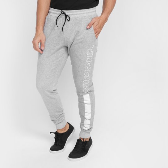 Calça Kings Jogger Logo Snkrs Masculina - Mescla Claro Menor preço em Calça Kings Jogger Logo Snkrs Masculina - Mescla Claro