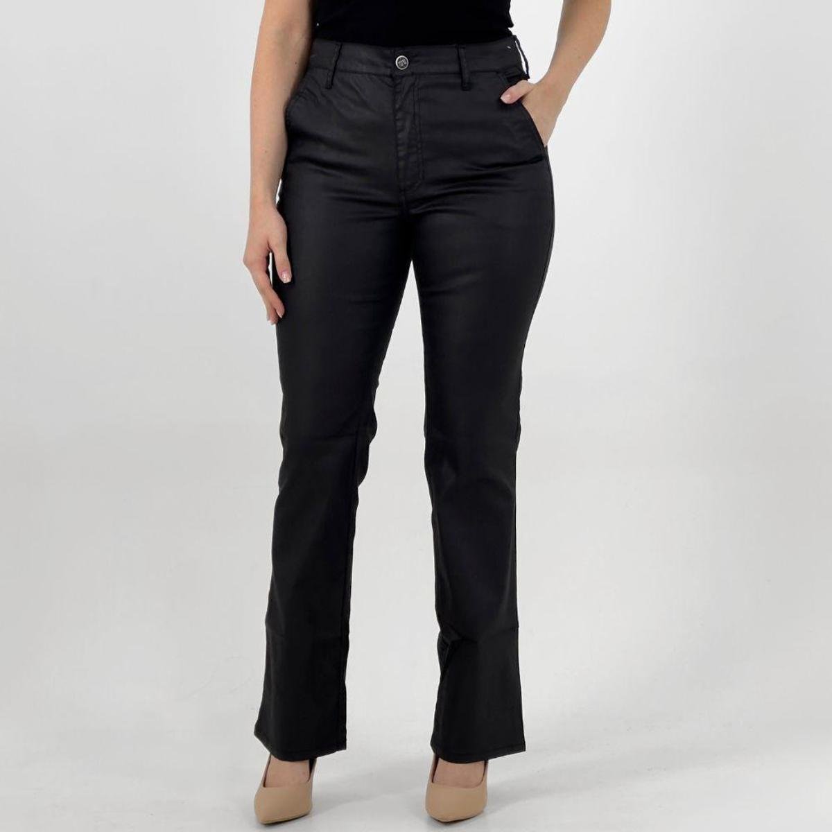 calça biotipo calÇa preta feminina resinada