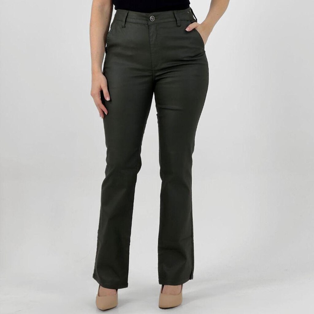 Calça La Rossi Boot Cut Resinada Feminina