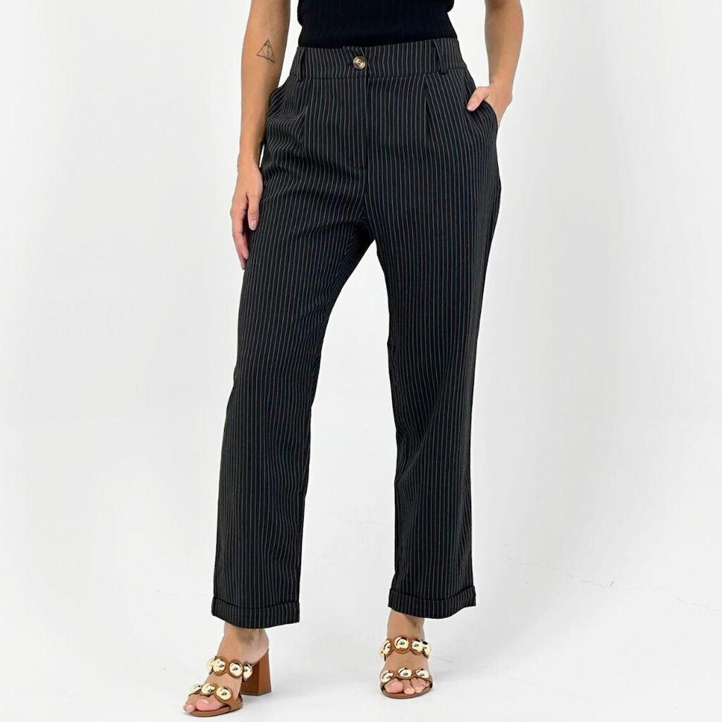 Calça Lamech Reta Risca de Giz em Tecido Feminino
