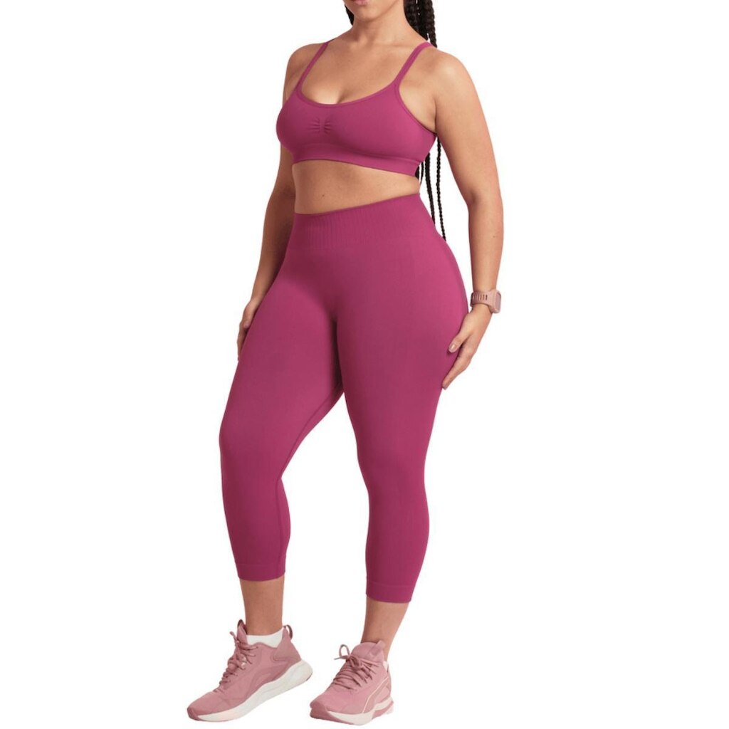 Calça Leg Sem Costura Legging Feminina Lupo Capri Slim Exercícios