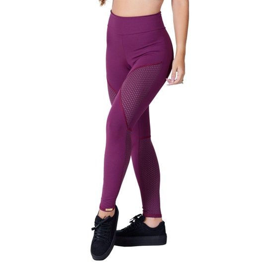 Calça Legging Academia com detalhe em Tela Malbec Poliamida Fitness Ref 5014B - Rosa Menor preço em Calça Legging Academia com detalhe em Tela Malbec Poliamida Fitness Ref 5014B - Rosa