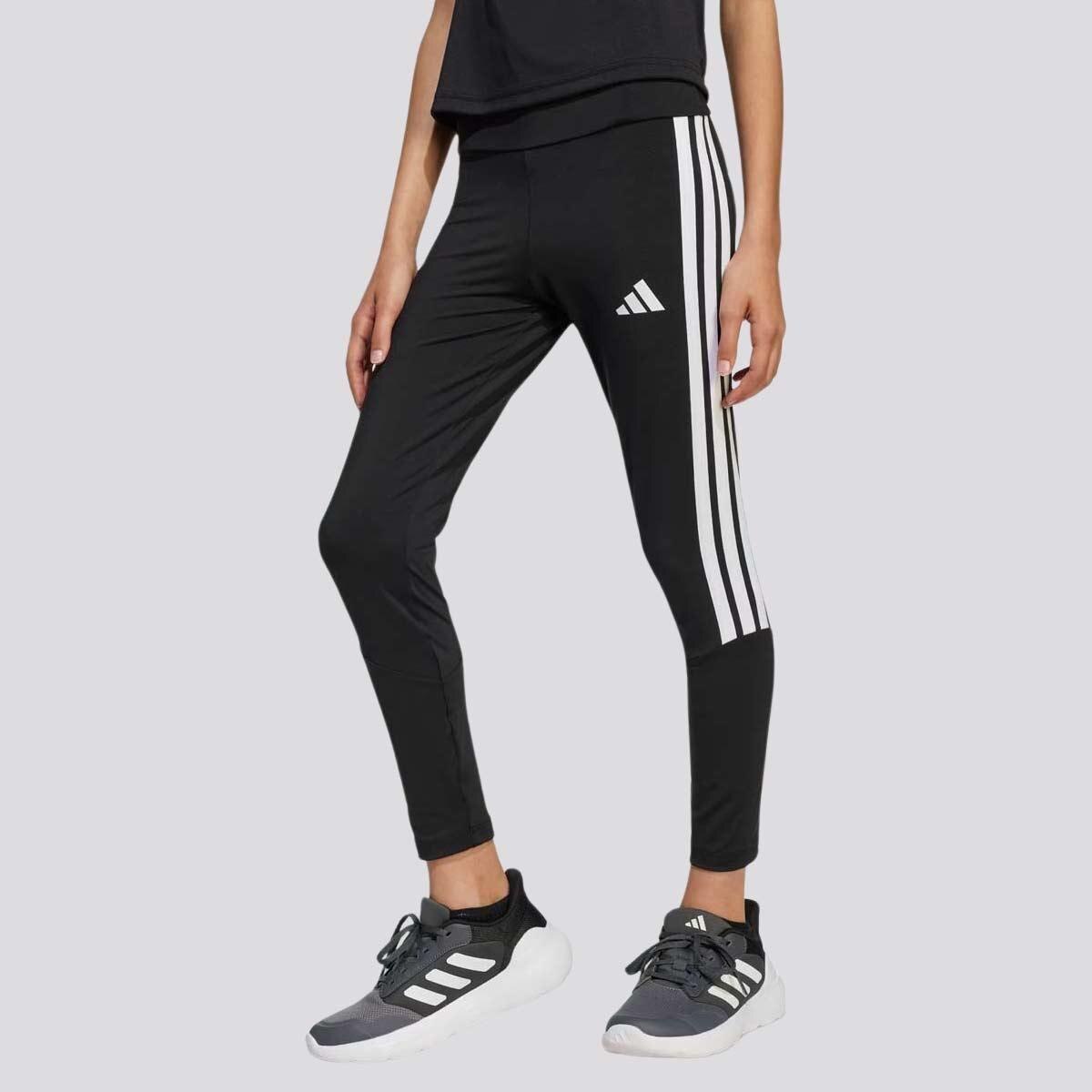 Calça Legging Adidas 3 Stripes Juvenil Preta e Branca Menor preço em Calça Legging Adidas 3 Stripes Juvenil Preta e Branca