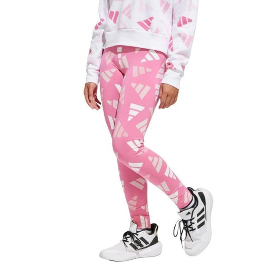 Calça Legging Adidas Essentials Logo Celebration Infantil Rosa 11-12