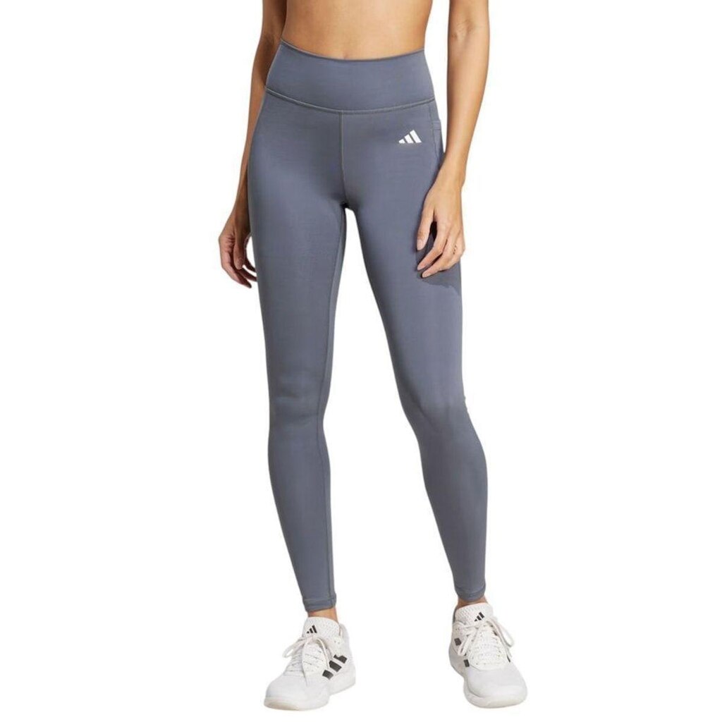 Calça Legging Adidas Essentials Optime Feminina - Cinza GG