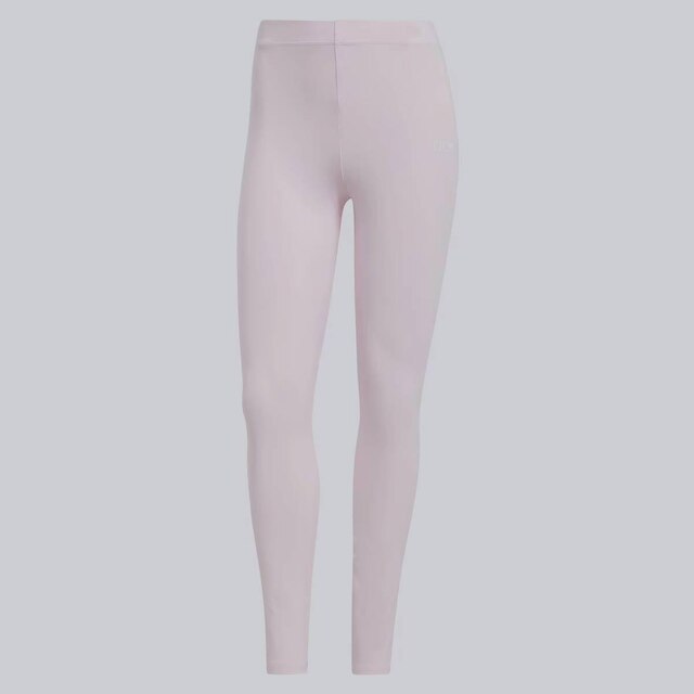 Calça Legging Adidas Logo Linear Feminina Rosa e Branca