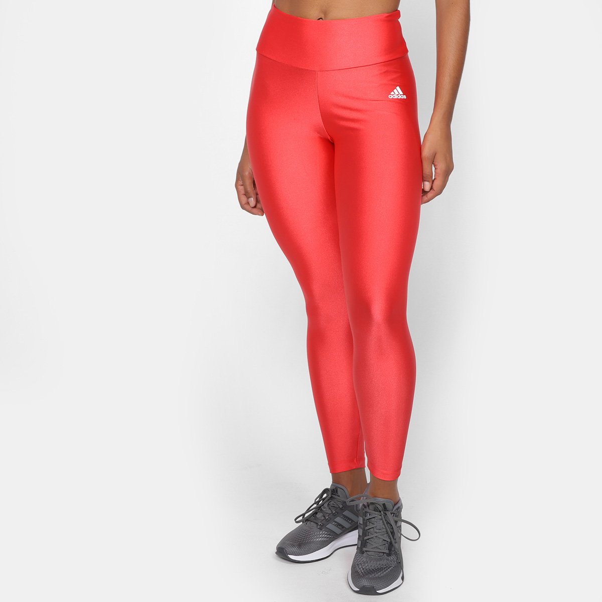 Calça Legging Adidas Solid Lam Feminina Rosa Netshoes