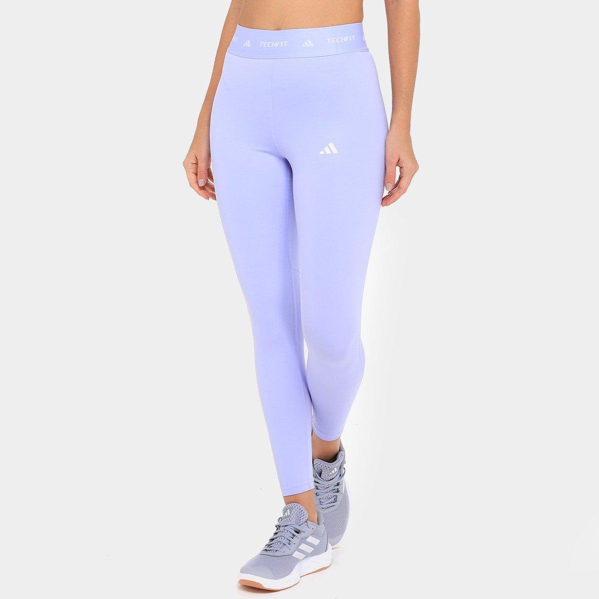 Calça Legging Adidas Techfit Capri Feminina Lilás Netshoes