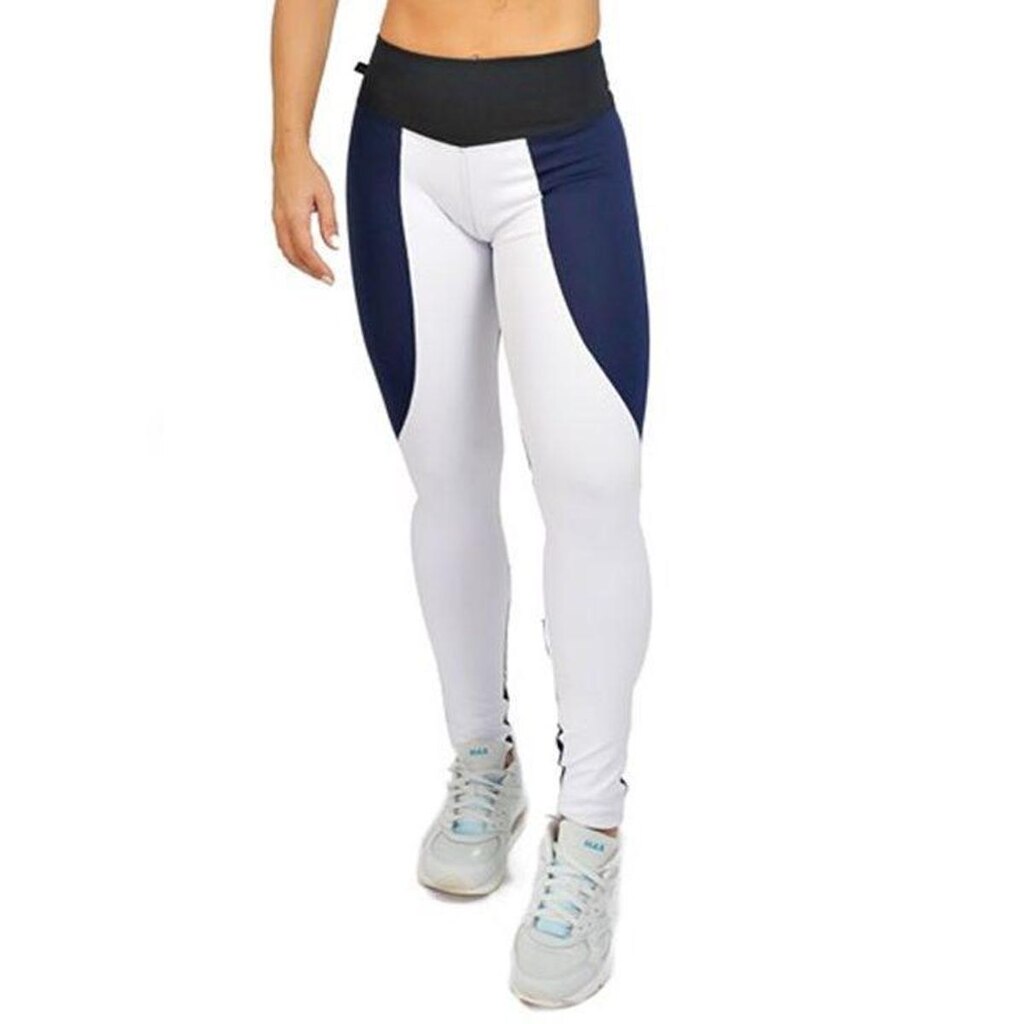 Calça Legging Bourbon - Azul e Preto - Preto e azul marinho - G