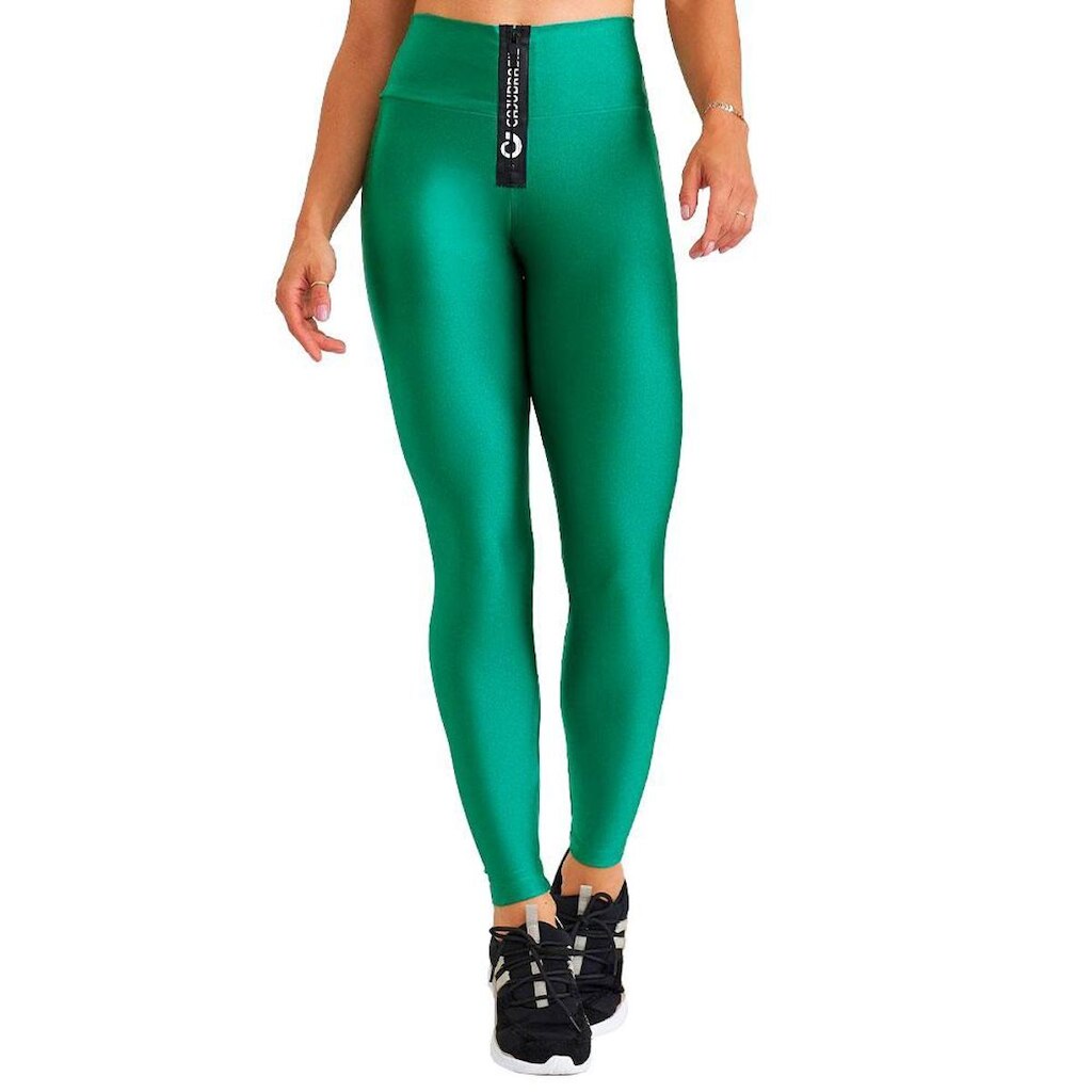Calça Legging Caju Brasil Atlanta Com Ziper Verde