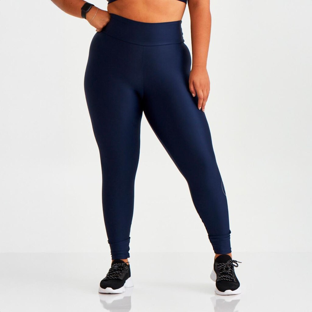 Calça Legging Caju Brasil Plus Size Atletika Azul Eclipse - Feminino - Azul Escuro - XGG