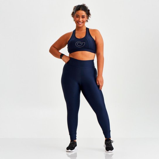 Calça Legging Caju Brasil Plus Size Atletika Azul Eclipse Feminino Azul Escuro XGG