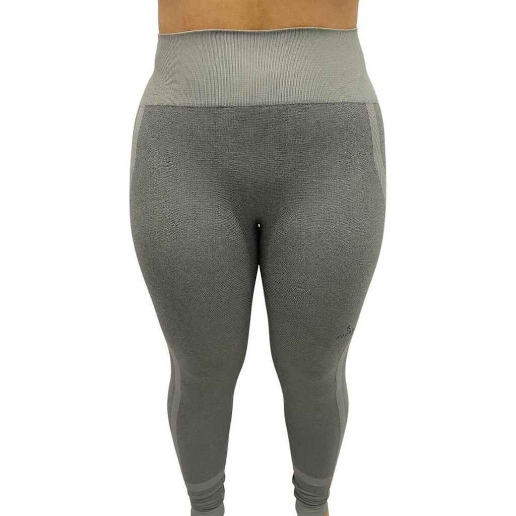Calça Legging Cinza com Detalhes Laterais Sport