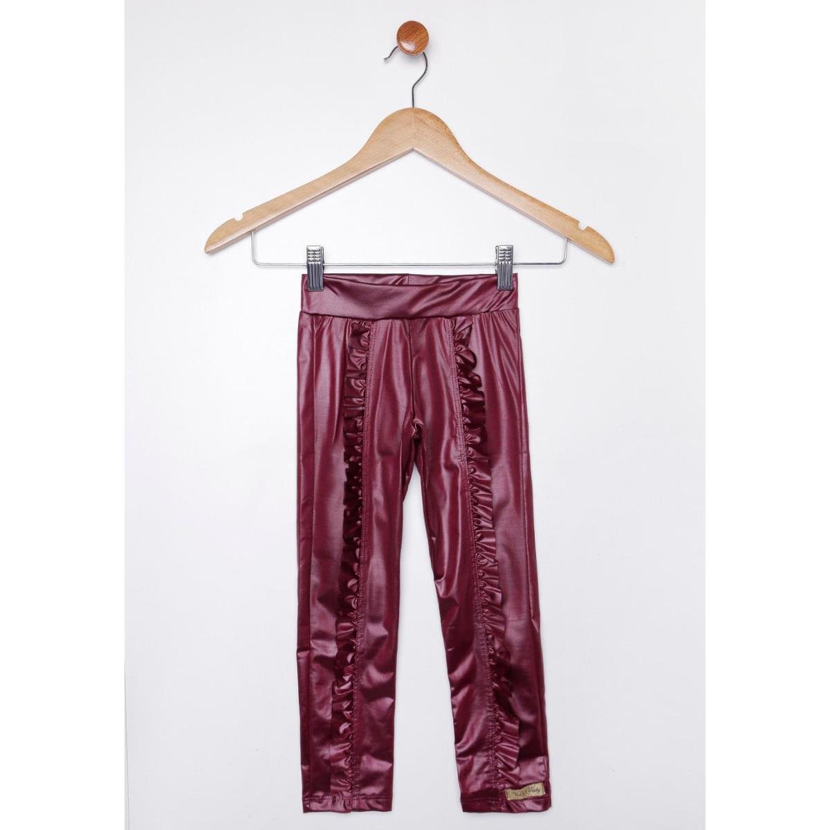 Calça Legging Cirrê Infantil Para Menina - Vinho - Vinho | Netshoes