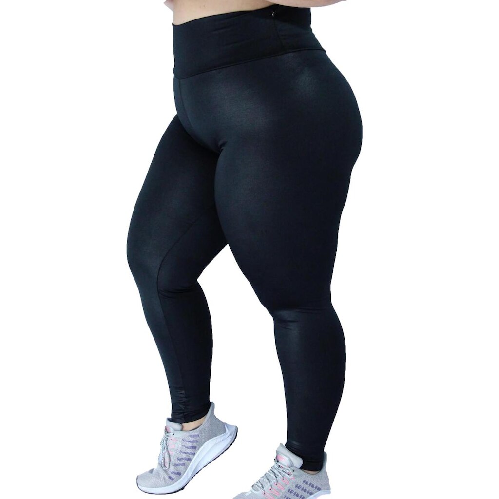 Calça Legging Cirre Plus Size Tecido Ultra Grosso Power Cos Alto WOLFOX