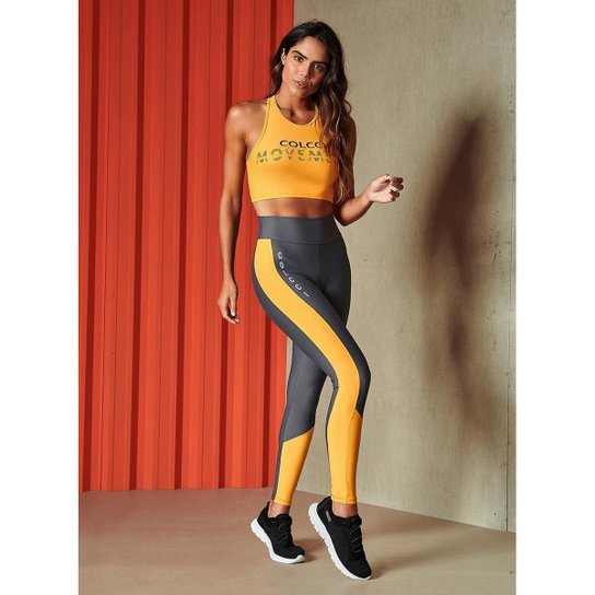 Calça Legging Colcci Fitness 0025700941 - Grafite+Amarelo - P - Grafite+Amarelo Menor preço em Calça Legging Colcci Fitness 0025700941 - Grafite+Amarelo - P - Grafite+Amarelo