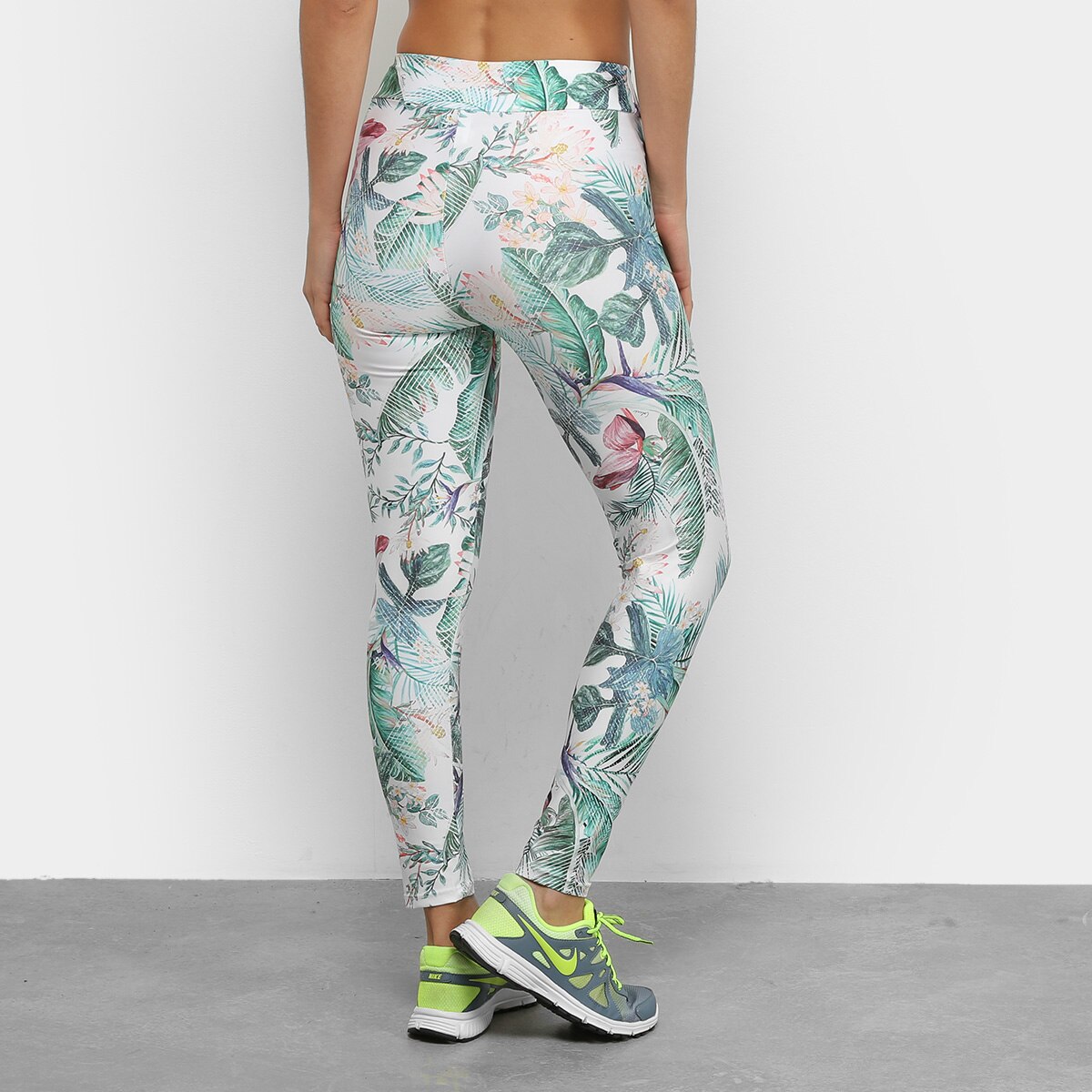 Calça Legging Colcci Fitness Estampada Feminina - Verde+Rosa | Netshoes