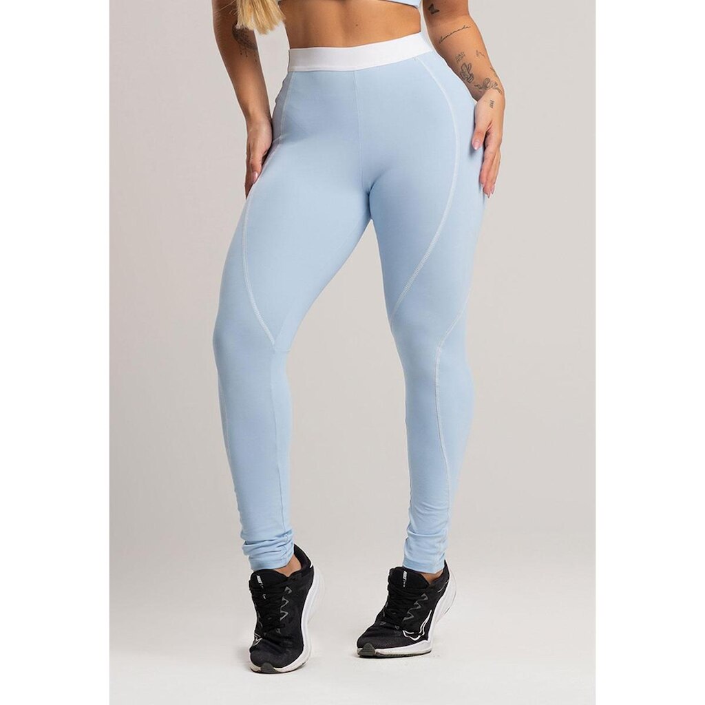 Calça Legging com Elástico Cintura Alta Feminina Poliamida Mvb Modas