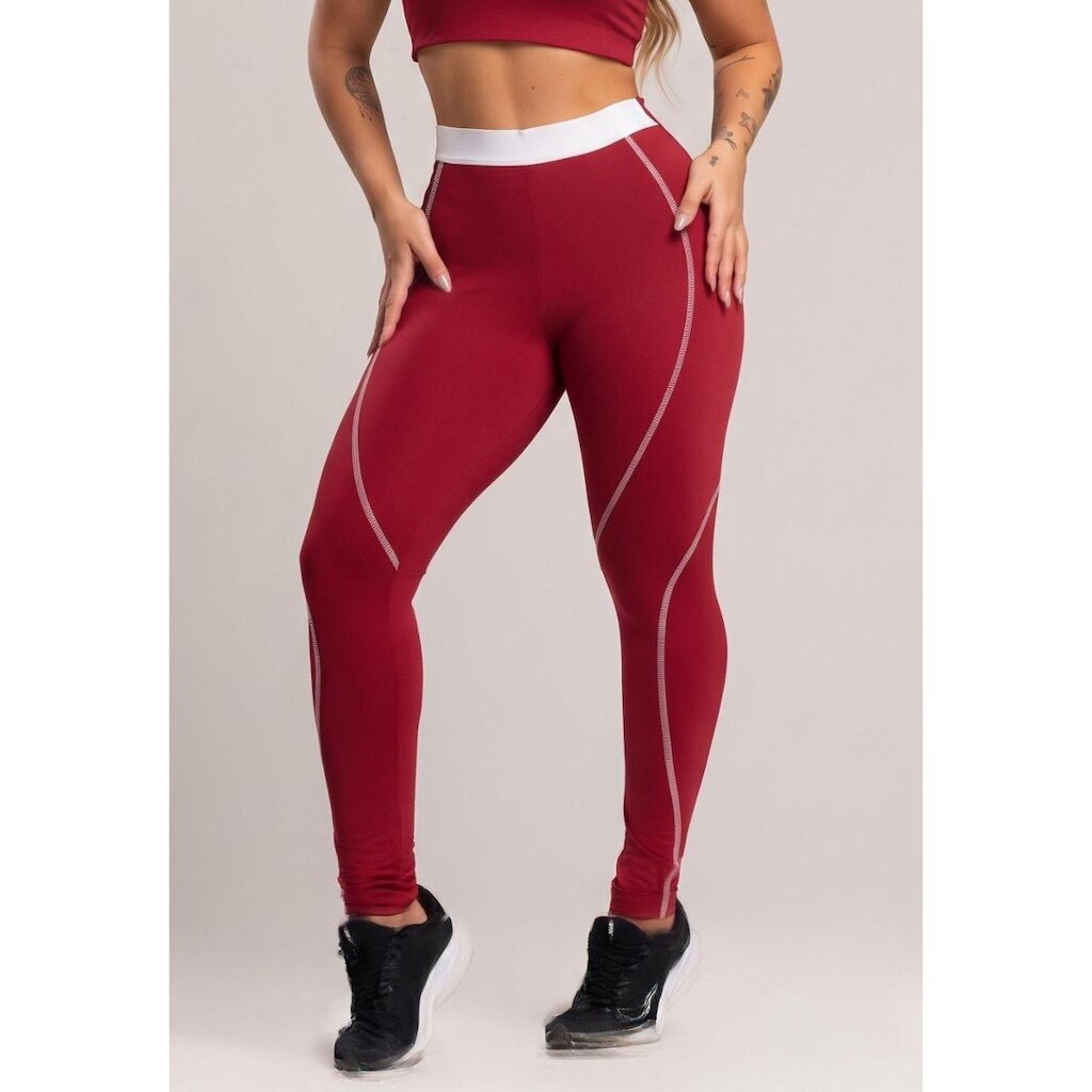 Calça Legging com Elástico Cintura Alta Feminina Poliamida Mvb Modas