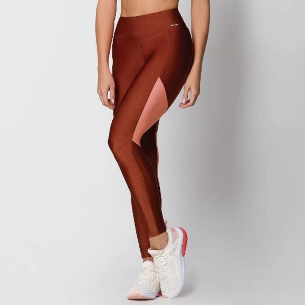 Calça legging com recorte Selene 24609.001- Vermelho Terracota