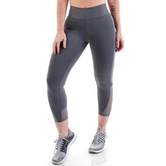 Calça Legging Corsário Club Cajafit Feminina - Cinza Menor preço em Calça Legging Corsário Club Cajafit Feminina - Cinza