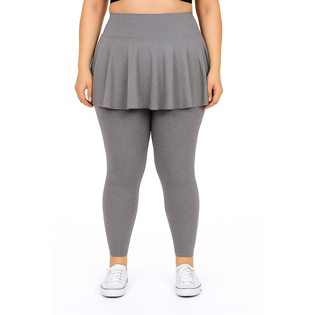 Calça Legging E Saia Babado Em Plus Size Tapa BumBum WOLFOX Em Suplex
