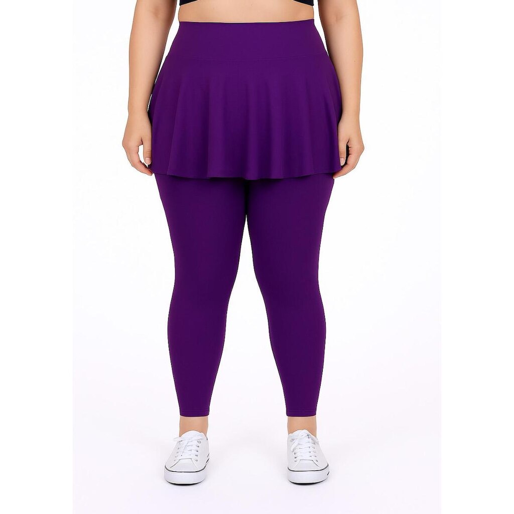 Calça Legging E Saia Babado Em Plus Size Tapa BumBum WOLFOX Em Suplex