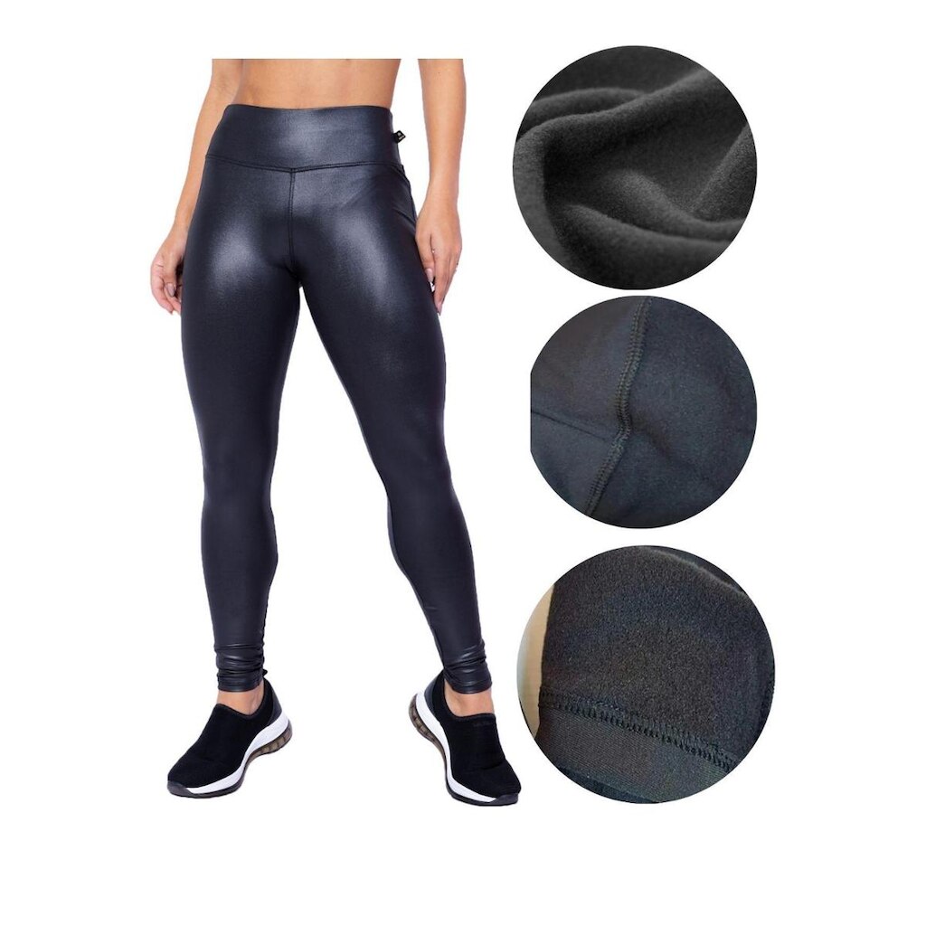Calça Legging Em Cirre Flanelada Forrada Quentinha Inverno Wolfox