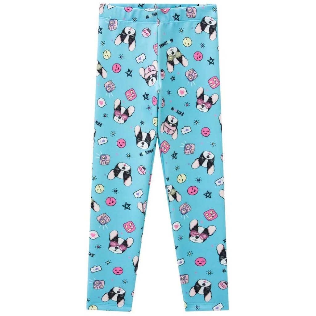 Calça Legging em Fly Tech Cachorrinho Tam 2 a 14- Rosa  Kukiê