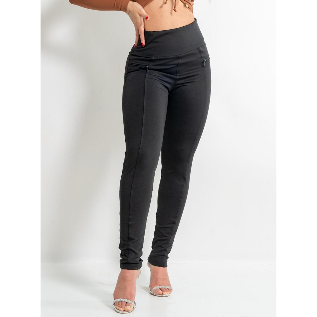 Calça Legging em Suplex Grosso com Zíper Cintura Alta Zero Transparência