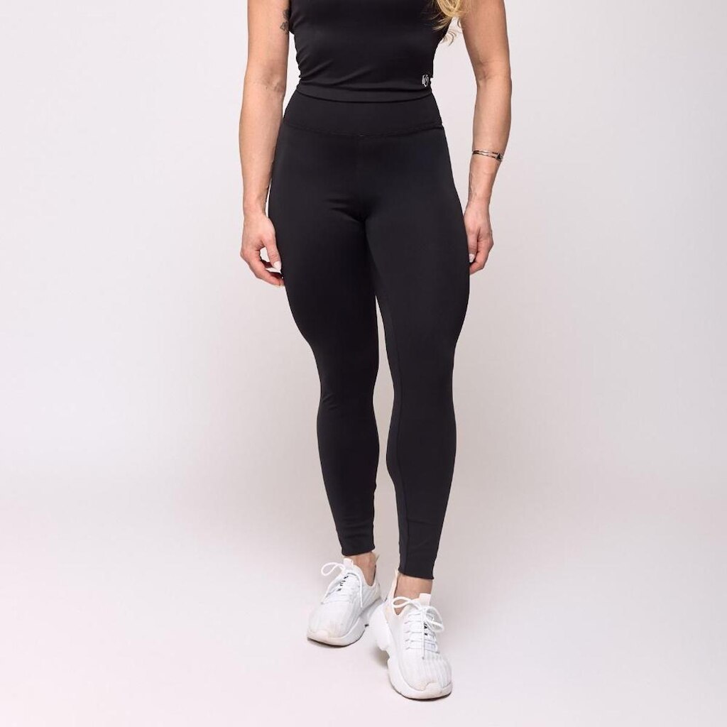 Calça Legging Feminina Cintura Alta e Mini Bolso Frontal em Poliamida - Essential