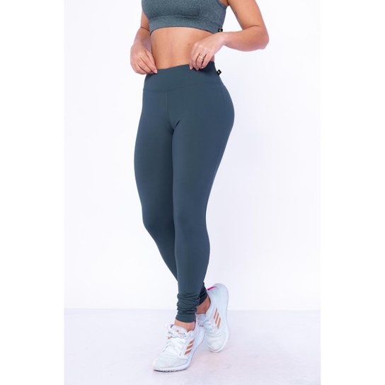 Calça Legging Feminina Poliamida Lisa Tecido Grosso Confortável WOLFOX