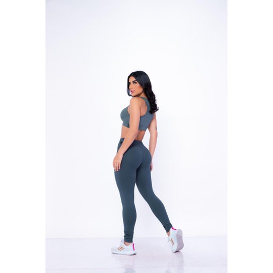 Calça Legging Feminina Poliamida Lisa Tecido Grosso Confortável WOLFOX