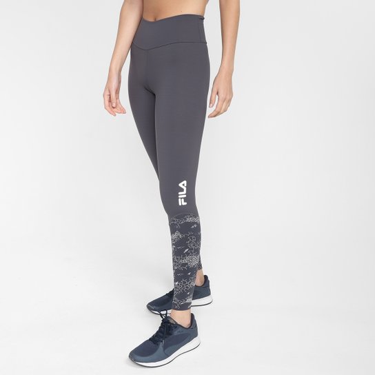Calça Legging Fila Compress Fit Reflex Feminina - Grafite+Prata Menor preço em Calça Legging Fila Compress Fit Reflex Feminina - Grafite+Prata