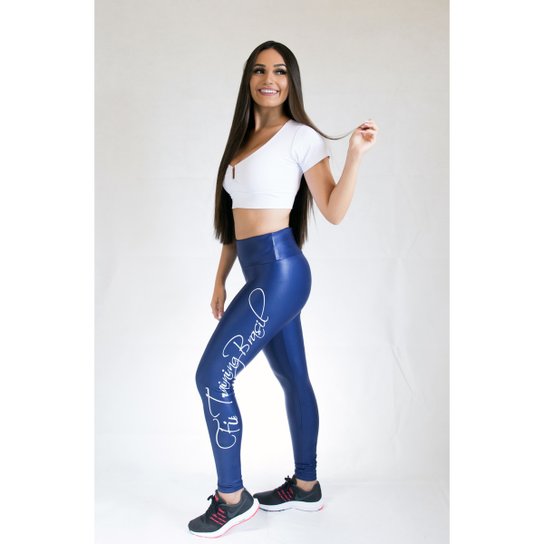 Calça Legging Fit Training Brasil Forever Feminina - Azul