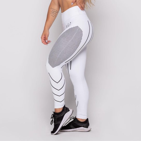 Calça Legging Fitness Dily Compressão Feminina - Branco Menor preço em Calça Legging Fitness Dily Compressão Feminina - Branco