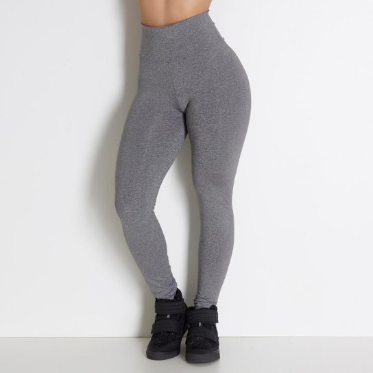 Calça Legging Fitness Lisa Confort Feminina - Cinza Menor preço em Calça Legging Fitness Lisa Confort Feminina - Cinza