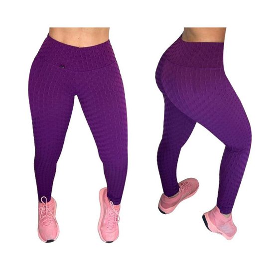 Calça Legging Fitness Lisa Feminina - Roxo Menor preço em Calça Legging Fitness Lisa Feminina - Roxo