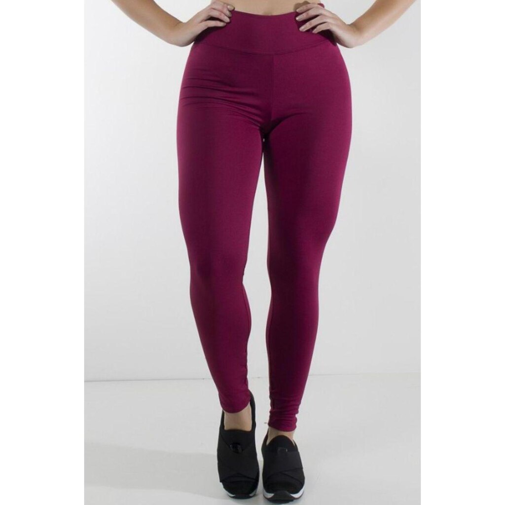 Calça Legging Flanelada Cós Alto