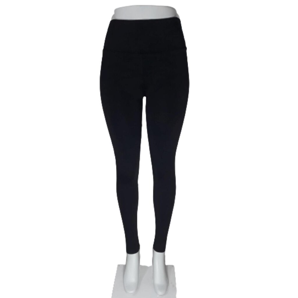 Calça Legging Flanelada Preta Cintura Alta