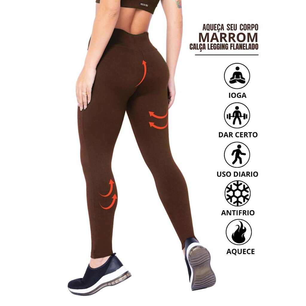 Calça Legging Flanelada Termica Antifrio - Tecido Suplex Pronta Entrega