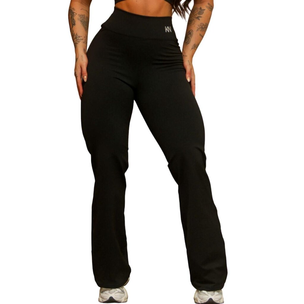 Calça Legging Flare Bailarina Cintura Alta Treino Academia