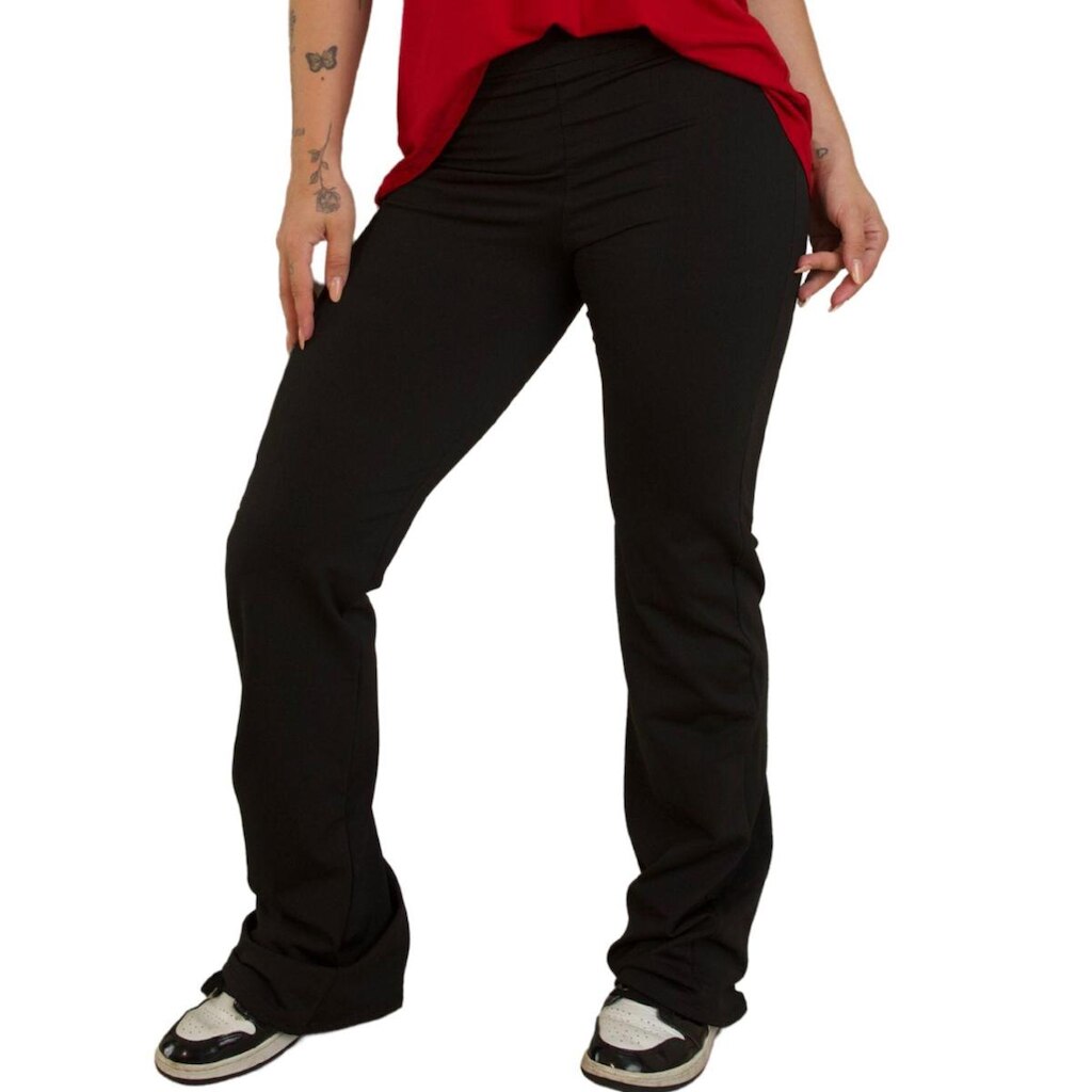 Calça Legging Flare Bailarina Leg Boca De Sino Cintura Alta