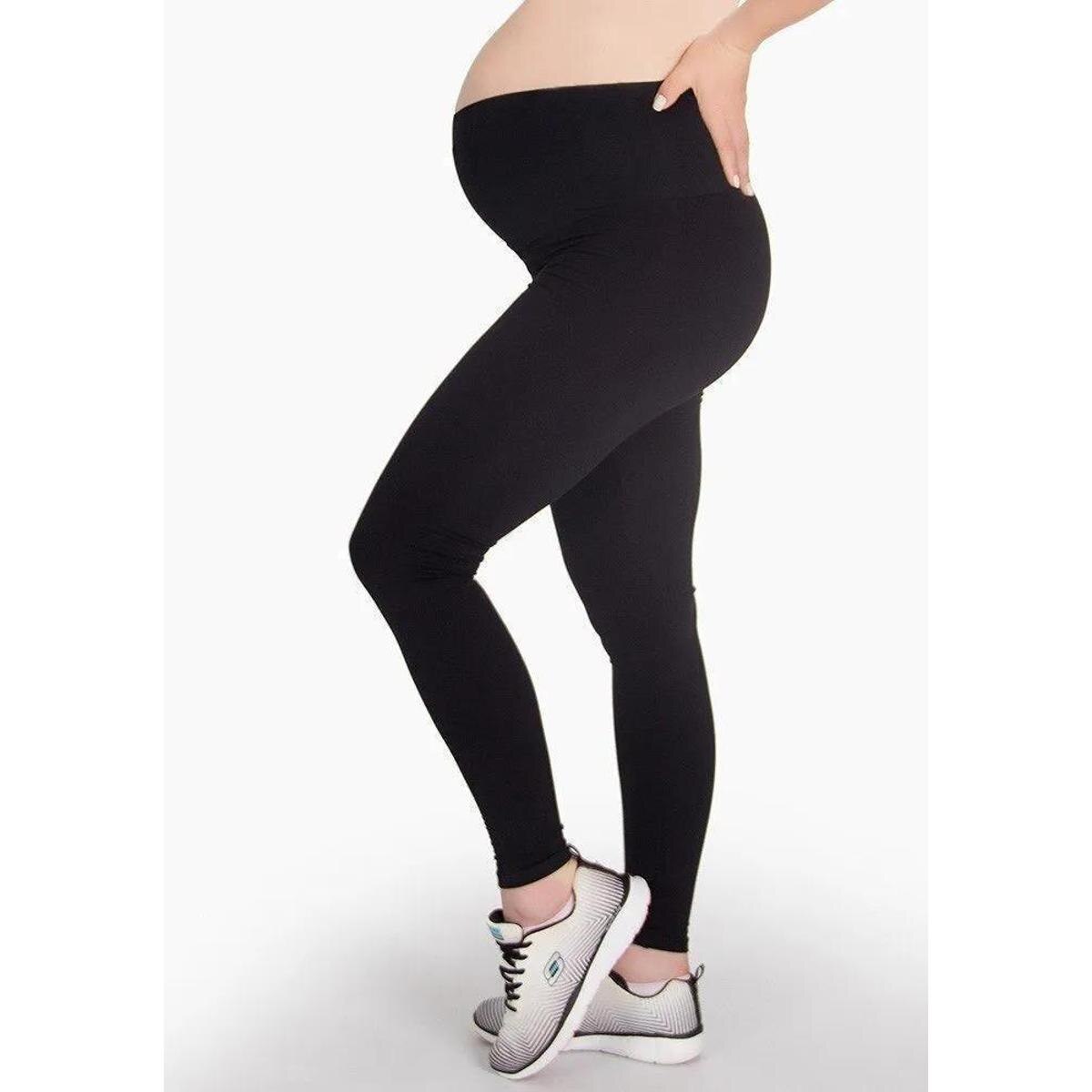 Calça Legging Gestante Suplex Preta Menor preço em Calça Legging Gestante Suplex Preta
