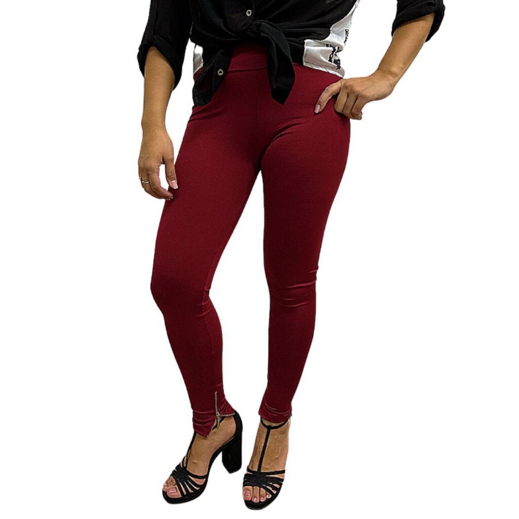 Calça Legging Heide Ribeiro Linha Silver Barra Ziper