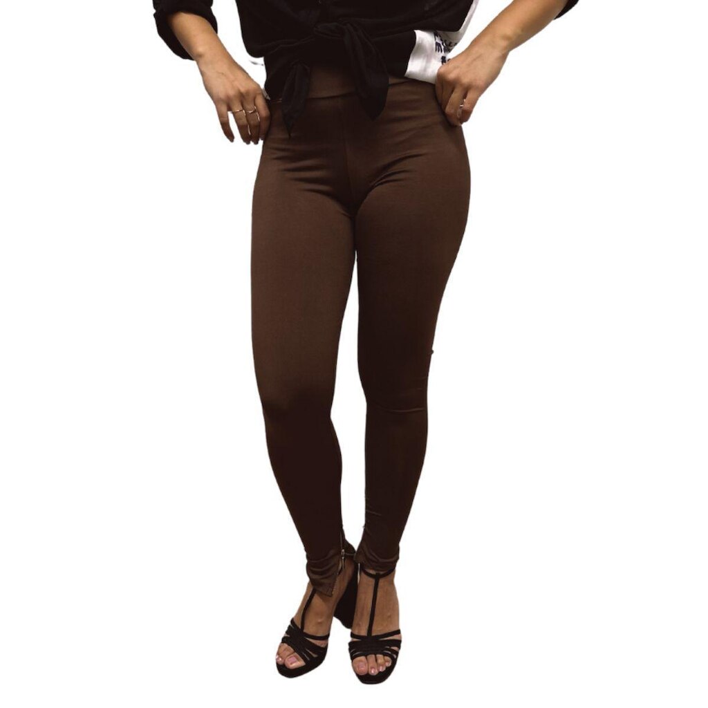 Calça Legging Heide Ribeiro Linha Silver Barra Ziper