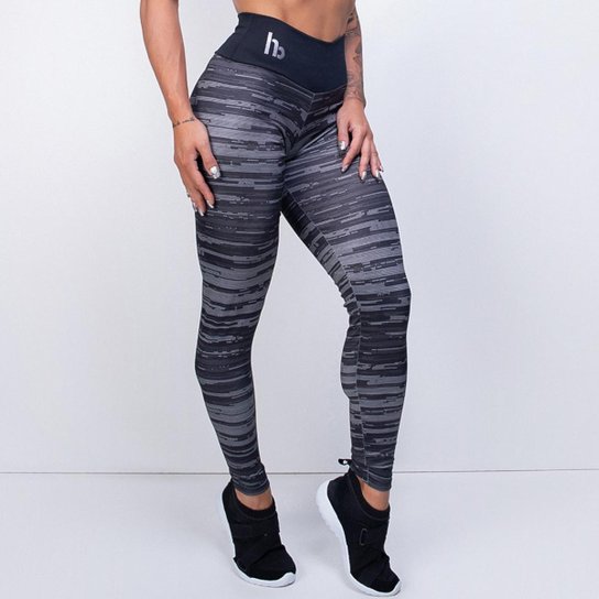 Calça Legging Honey Be Estampada Pontilhada Feminina - Preto