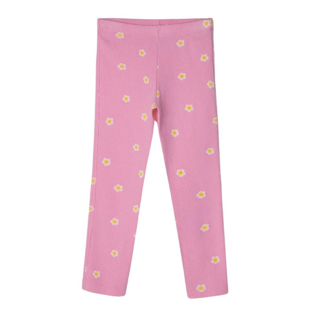 Calça Legging Infantil Hering Estampado Flor Rosa