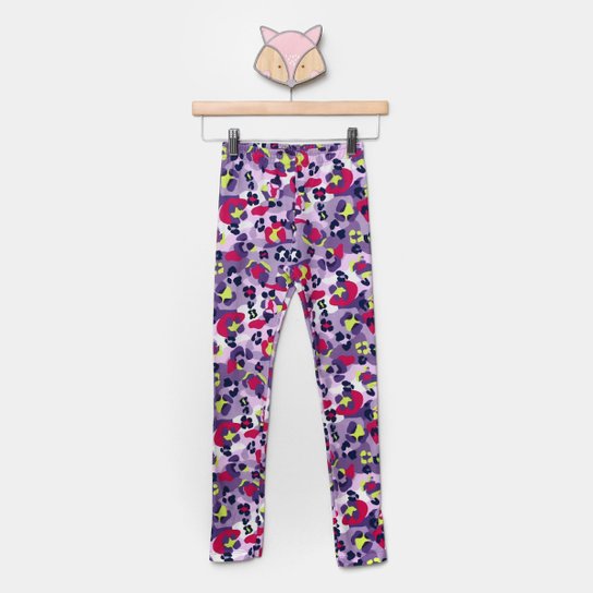 Calça Legging Infantil Marisol Stretch Estampada Menina - Lilás Menor preço em Calça Legging Infantil Marisol Stretch Estampada Menina - Lilás