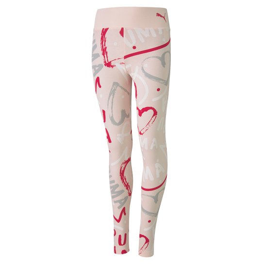 Calça Legging Infantil Puma Alpha AOP Feminina - Rosa Claro Menor preço em Calça Legging Infantil Puma Alpha AOP Feminina - Rosa Claro